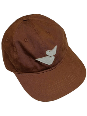 MOLLUSK CALIFORNIA PELICANO BROWN MENS COTTON CAP WITH  EMBROIDERED PELICAN